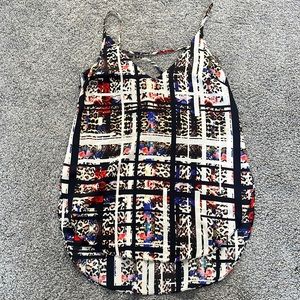 Spaghetti strap silk blouse with back detail